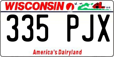 WI license plate 335PJX