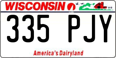 WI license plate 335PJY