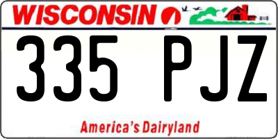 WI license plate 335PJZ
