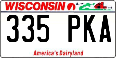 WI license plate 335PKA
