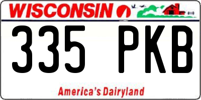 WI license plate 335PKB
