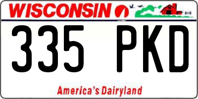 WI license plate 335PKD