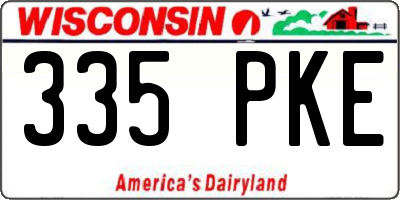 WI license plate 335PKE