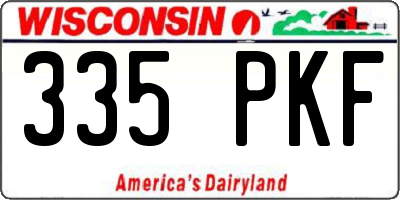 WI license plate 335PKF