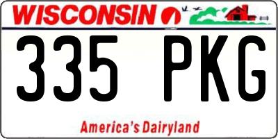 WI license plate 335PKG