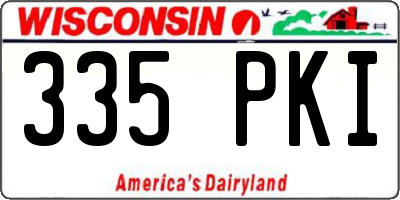 WI license plate 335PKI