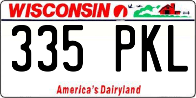 WI license plate 335PKL