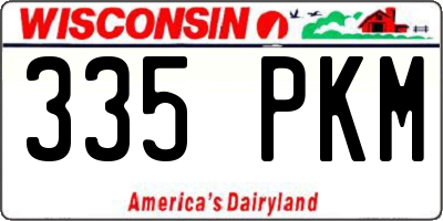 WI license plate 335PKM