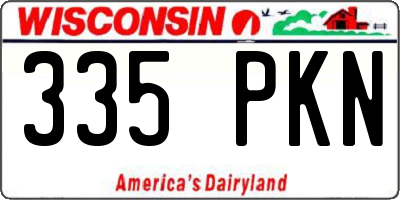 WI license plate 335PKN