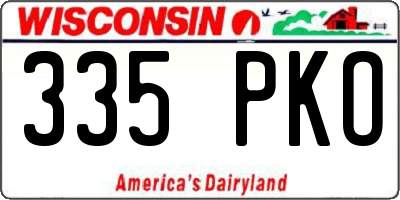WI license plate 335PKO