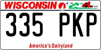 WI license plate 335PKP
