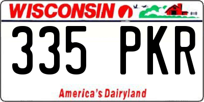 WI license plate 335PKR