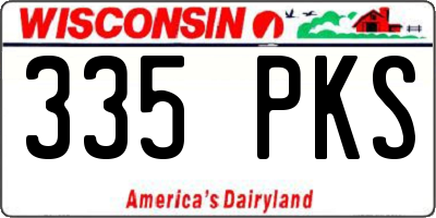 WI license plate 335PKS