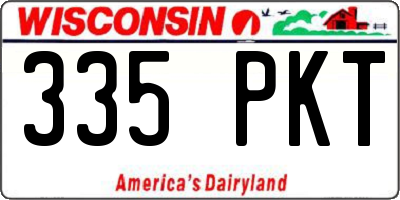 WI license plate 335PKT