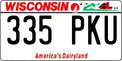 WI license plate 335PKU