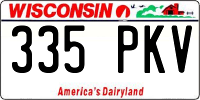 WI license plate 335PKV