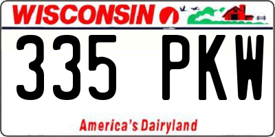 WI license plate 335PKW