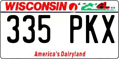 WI license plate 335PKX