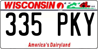 WI license plate 335PKY