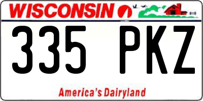WI license plate 335PKZ