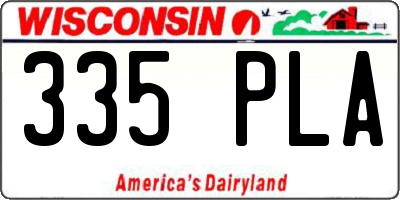 WI license plate 335PLA