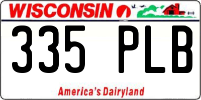 WI license plate 335PLB
