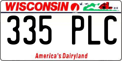 WI license plate 335PLC