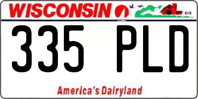 WI license plate 335PLD