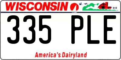 WI license plate 335PLE