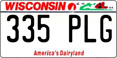 WI license plate 335PLG