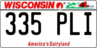 WI license plate 335PLI