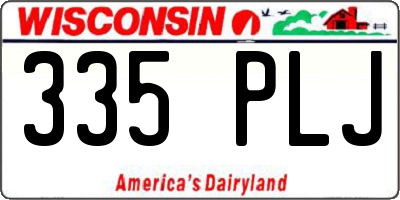 WI license plate 335PLJ