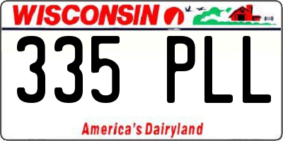 WI license plate 335PLL