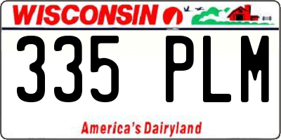 WI license plate 335PLM