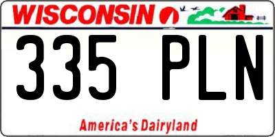 WI license plate 335PLN