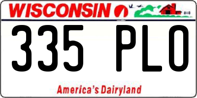 WI license plate 335PLO