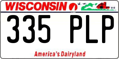 WI license plate 335PLP