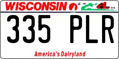 WI license plate 335PLR