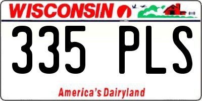 WI license plate 335PLS