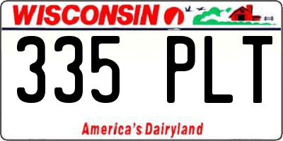WI license plate 335PLT