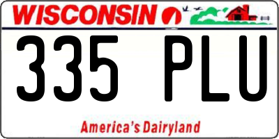 WI license plate 335PLU