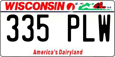 WI license plate 335PLW