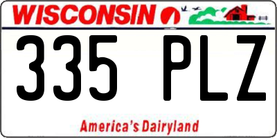 WI license plate 335PLZ
