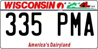 WI license plate 335PMA