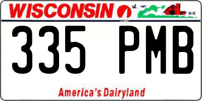 WI license plate 335PMB
