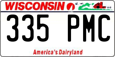 WI license plate 335PMC