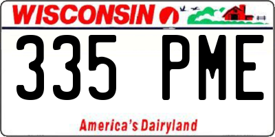 WI license plate 335PME
