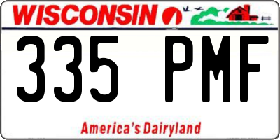WI license plate 335PMF