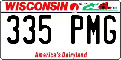 WI license plate 335PMG