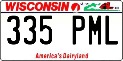 WI license plate 335PML